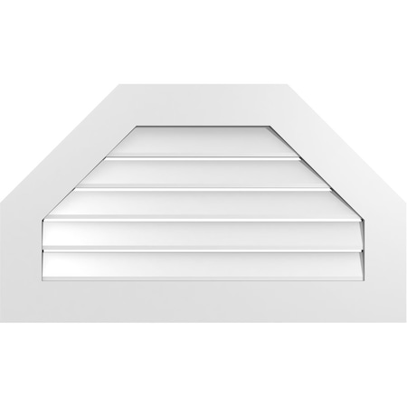 Ekena Millwork Octagonal Top Surface Mount PVC Gable Vent: Functional, w/ 3-1/2"W x 1"P Standard Frame, 34"W x 20"H GVPOT34X2001SF